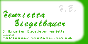 henrietta biegelbauer business card